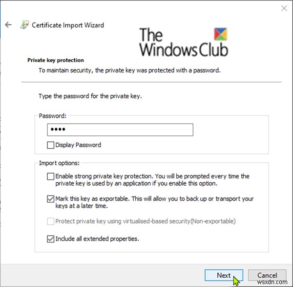 Windows 10でEFSファイル暗号化証明書とキー(PFXファイル)をインポートして復元する方法