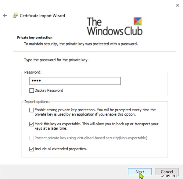 Windows 10でEFSファイル暗号化証明書とキー(PFXファイル)をインポートして復元する方法