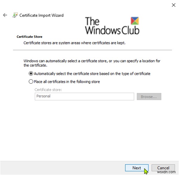 Windows 10でEFSファイル暗号化証明書とキー(PFXファイル)をインポートして復元する方法