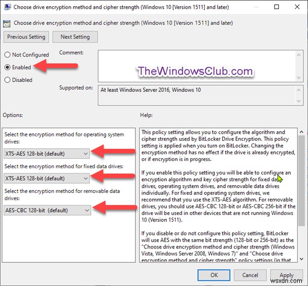 Windows 10でBitLockerの暗号化方式と暗号強度を変更する方法
