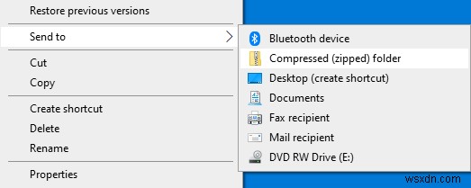 Windows 10の「送る」メニューに「圧縮(zip形式)フォルダー」が表示されないときの対処法