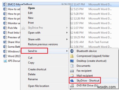 Windows 11/10の「送信」メニューにOneDriveショートカットを追加する方法