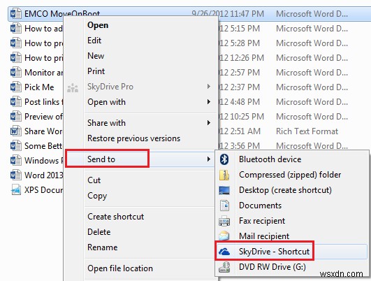 Windows 11/10の「送信」メニューにOneDriveショートカットを追加する方法