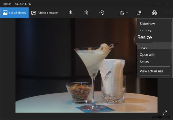 Windows 11/10の「写真」アプリで画像サイズをすばやく変更する方法