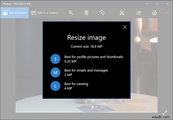 Windows 11/10の「写真」アプリで画像サイズをすばやく変更する方法