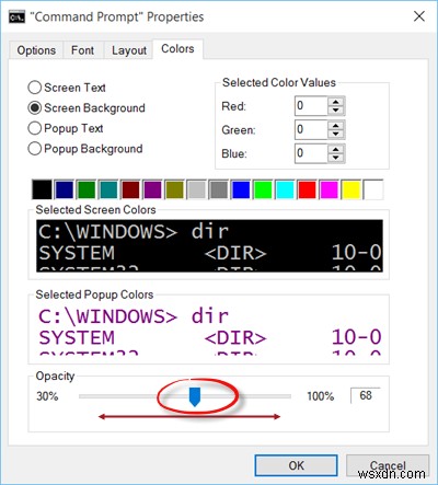 Windows 10でコマンドプロンプトのウィンドウを半透明にする方法