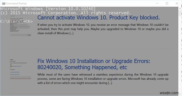 Windows 10でコマンドプロンプトのウィンドウを半透明にする方法