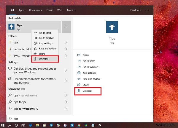 Windows 10の「ヒント(Tips)」アプリをアンインストールする4つの方法
