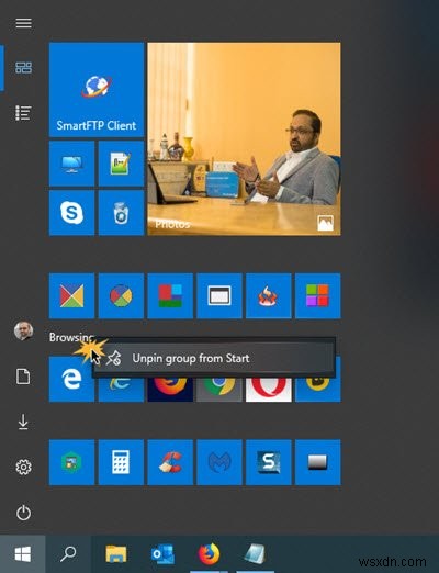Windows 10のスタートメニューからタイルやフォルダーのグループを一括で固定解除する方法