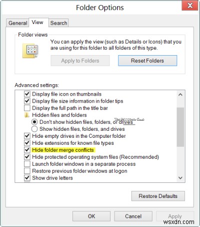 Windows 10のフォルダー統合(マージ)競合とは?警告ダイアログの表示・非表示を切り替える方法