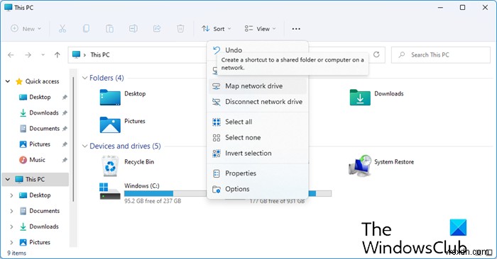 Windows 11/10のエクスプローラーでOneDriveクラウドストレージをローカルドライブとしてマップする方法