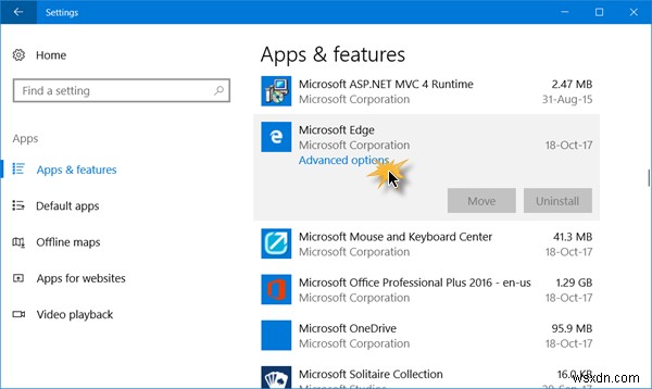 Windows 10でMicrosoft Edgeブラウザをリセット・修復・再インストールする方法