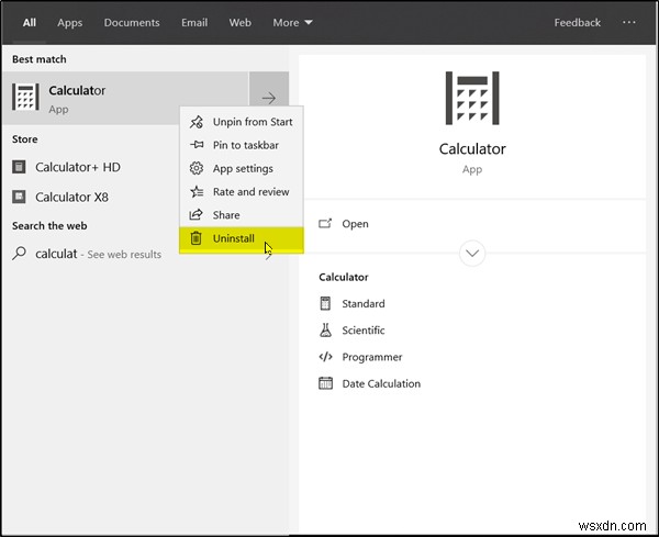 Windows 10の電卓アプリをアンインストールする4つの方法