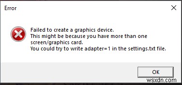 Windows 10で「グラフィックデバイスを作成できませんでした」エラーが出たときの対処法