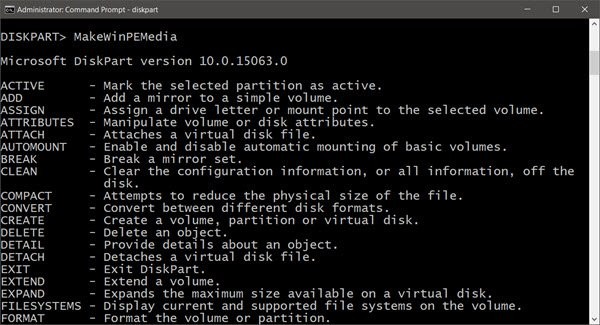 MakeWinPEMediaを使ってWindows 10のUSBドライブに複数パーティションを作成する方法