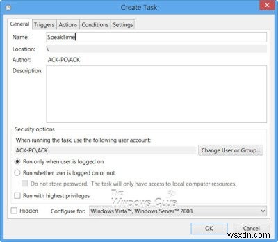 タスクスケジューラを使ってWindowsに1時間ごとに時刻を音声で読み上げさせる方法