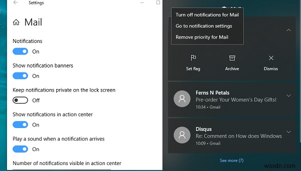 Windows 10のアクションセンターからアプリの通知設定を素早く変更する方法