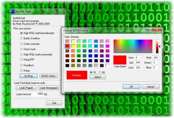 MicrosoftのNotMyFaultツールでWindows 11/10を意図的にクラッシュ・ハングさせ、カーネルメモリリークを発生させる方法