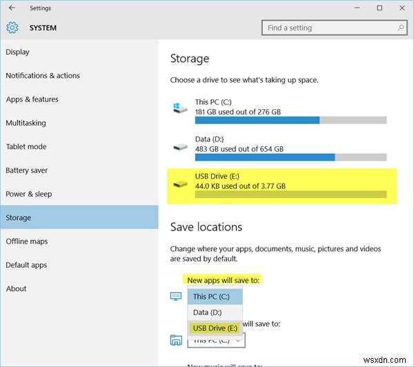 Windows 10アプリを別のパーティション・外付けドライブ・USB・SDカードにインストールする方法