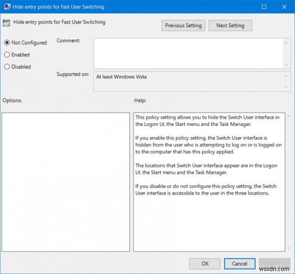 Windows 10で高速ユーザー切り替えを有効・無効にする2つの方法