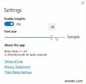 Windows 10の付箋（Sticky Notes）でフォントサイズを変更する方法