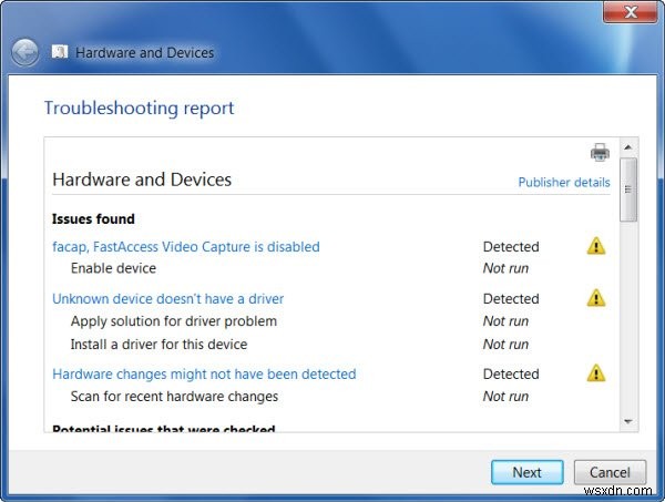 Windowsの「ハードウェアとデバイス」トラブルシューティングツールで問題を解決する方法