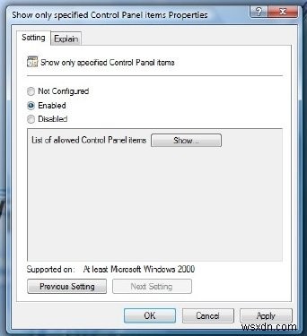 Windows 10でコントロールパネルのアプレットを表示・非表示・追加・削除する方法