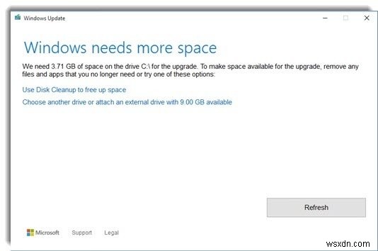 空きディスク容量が少ないデバイスをWindows 10にアップグレードする方法