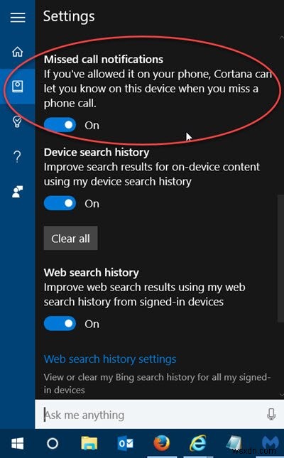 Windows 10 PCで不在着信の通知を受け取る方法【Cortana連携設定】