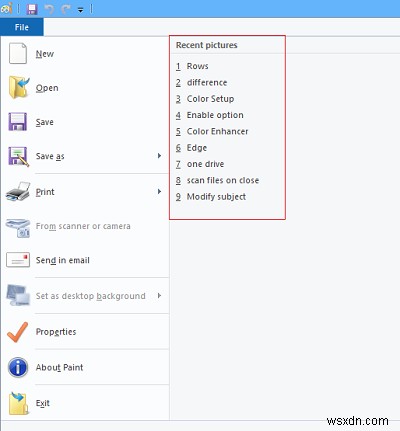 Microsoftペイントの「最近使った画像」リストから項目を削除する方法