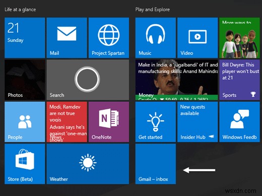 Windowsメールアプリで複数のメールアカウントごとにタイルやアイコンを追加する方法