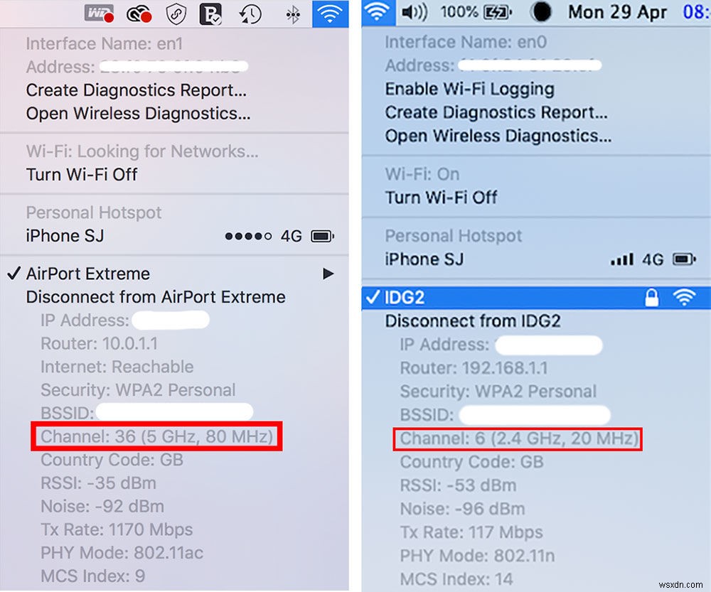 MacでWi-Fiが2.4GHzか5GHzかを見分ける簡単な方法