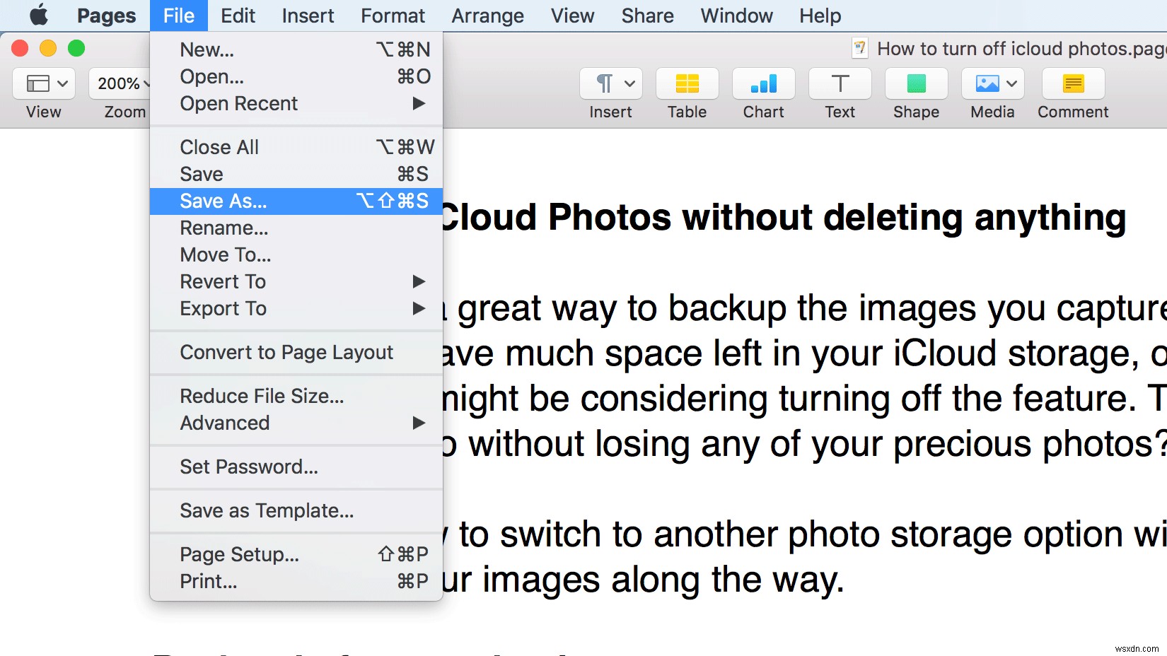 Macで「別名で保存」を表示して使う方法