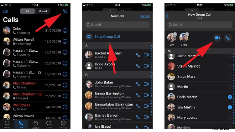 iPhoneのWhatsAppでグループビデオ通話を行う3つの方法