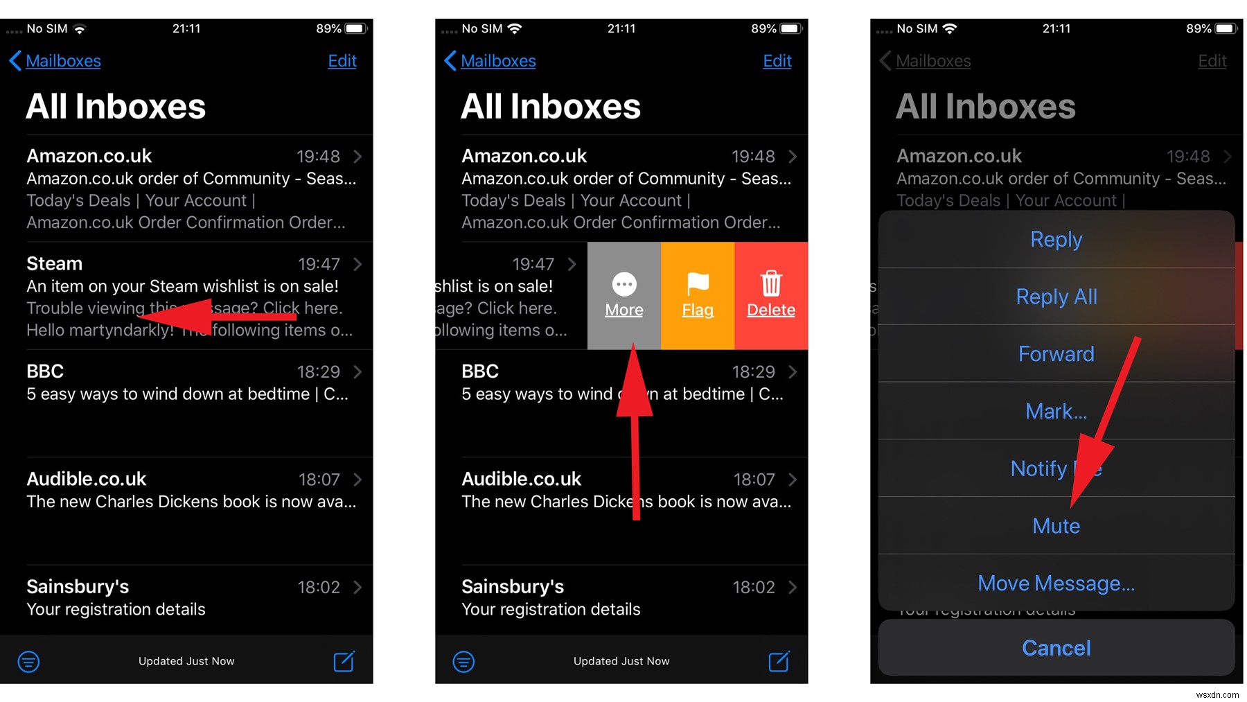 iPhoneでメールスレッドをミュートして通知を止める方法
