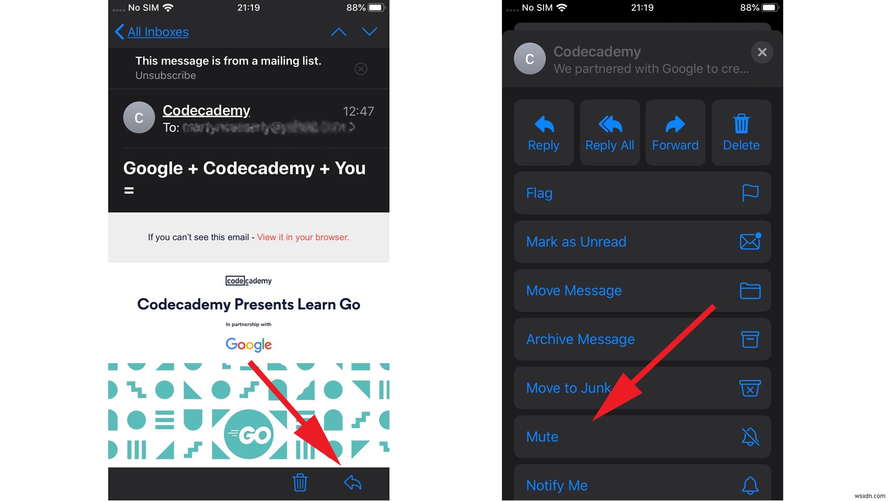 iPhoneでメールスレッドをミュートして通知を止める方法