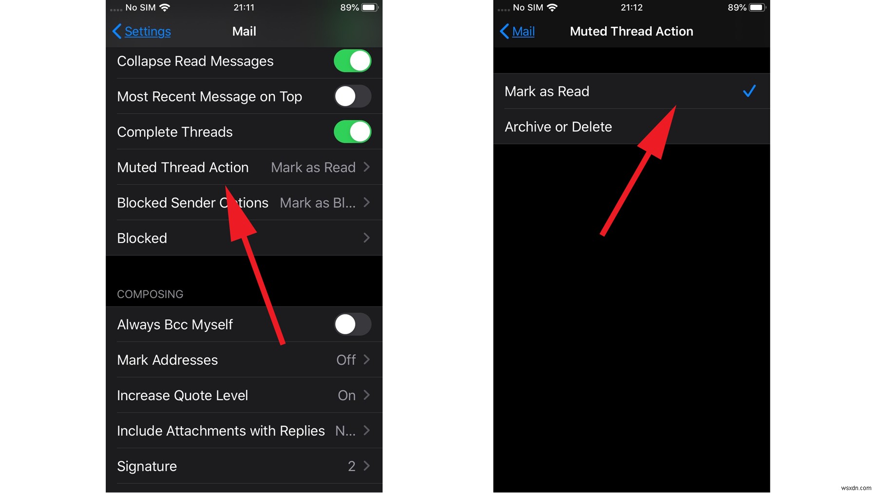 iPhoneでメールスレッドをミュートして通知を止める方法