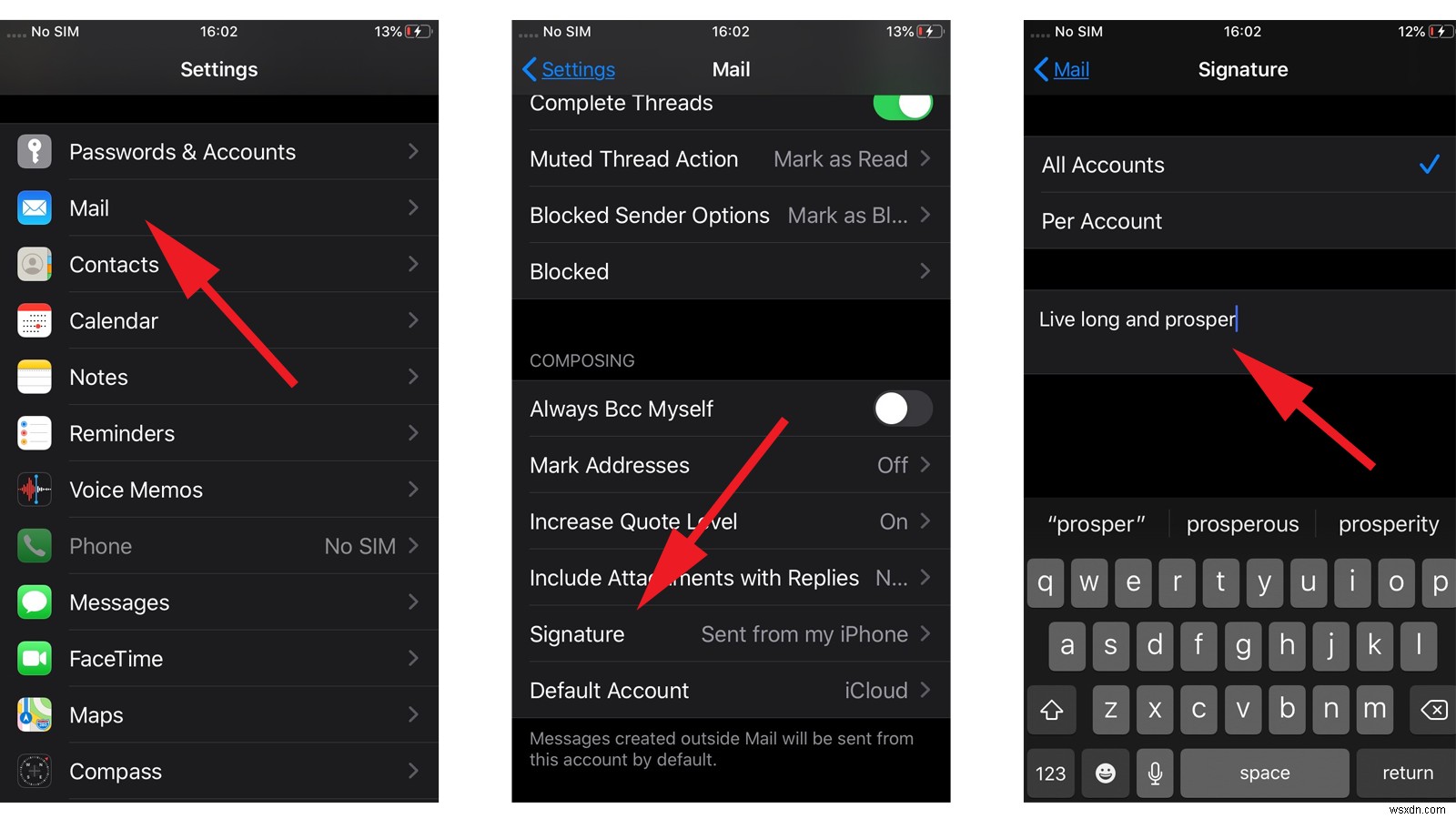 iPhoneのメール署名「iPhoneから送信」を削除・変更する方法