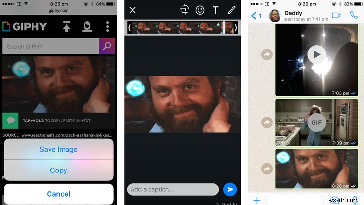 iPhoneのWhatsAppでGIFを送信する方法【Giphy・動画・Live Photos対応】