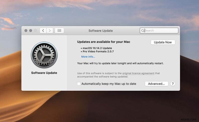 macOSのアップデート通知ポップアップを非表示にする方法
