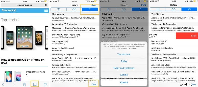 iPhone・iPadでSafariの閲覧履歴を削除する方法