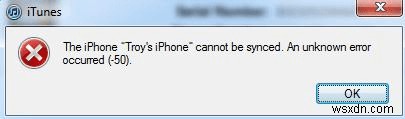 iPhone同期時のiTunes不明なエラー(-50)を解決する5つの対処法