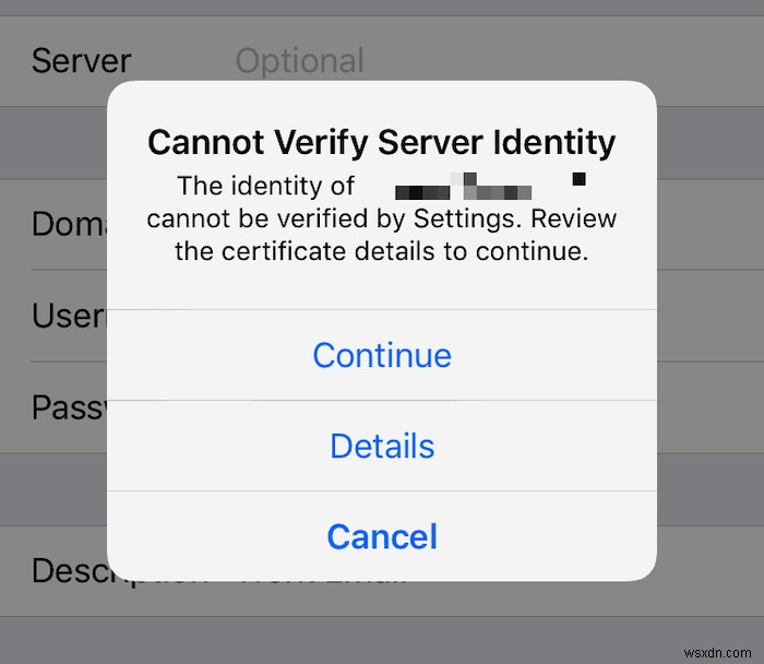 Appleデバイスで「サーバーのIDを検証できません」エラーが出たときの解決方法