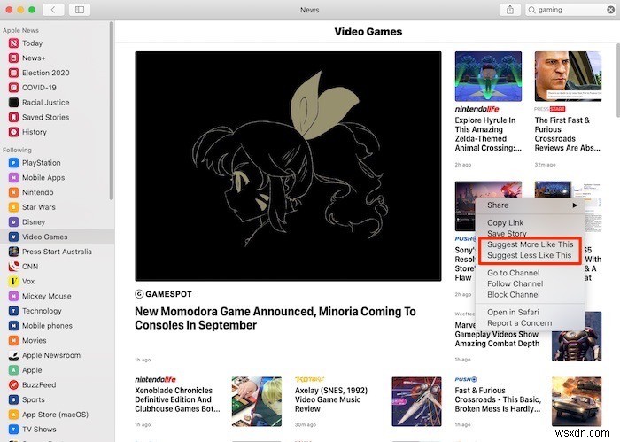 MacのApple Newsアプリを自分好みにカスタマイズする方法