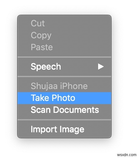 macOSのContinuity Cameraを使ってiPhoneで撮った写真を直接挿入する方法