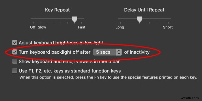Macで非操作時にキーボードのバックライトを自動的にオフにする方法