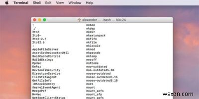 Macですべてのターミナルコマンドを一覧表示・検索する方法