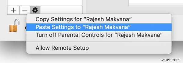 Macでペアレンタルコントロール設定を別のアカウントにコピーする方法