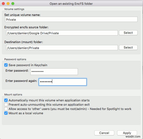 EncFSGuiを使ってMacで暗号化フォルダを簡単に作成・マウントする方法