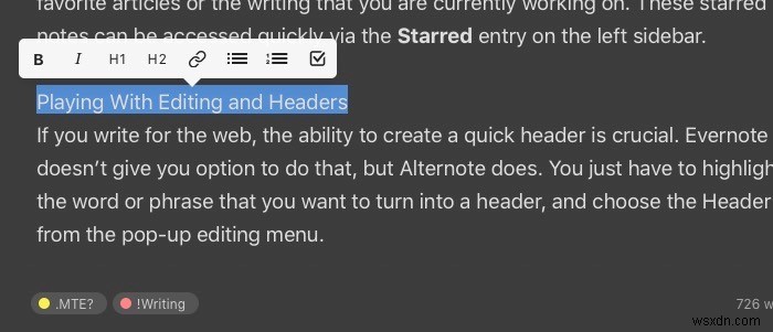 Alternote – Mac OS X用のすっきり洗練された高機能Evernote連携メモアプリ